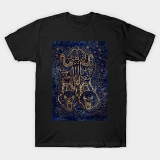 Cosmic Chariot. Celestial Background. T-Shirt